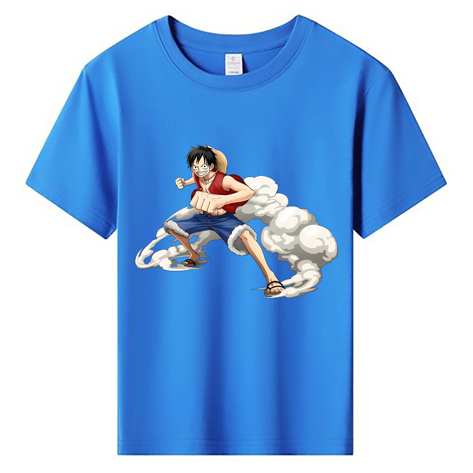 （画像用） ワンピース モンキー・D・ルフィ ONE PIECE Monkey D. Luffy 綿100％キッズTシャツ（フロントプリント）